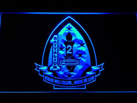 US Marine Corps 1st Battalion 2nd Marines LED Neon Sign